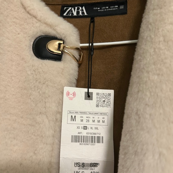 BRAND NEW ZARA Faux Shearling Fur Jacket - Picture 2 of 4